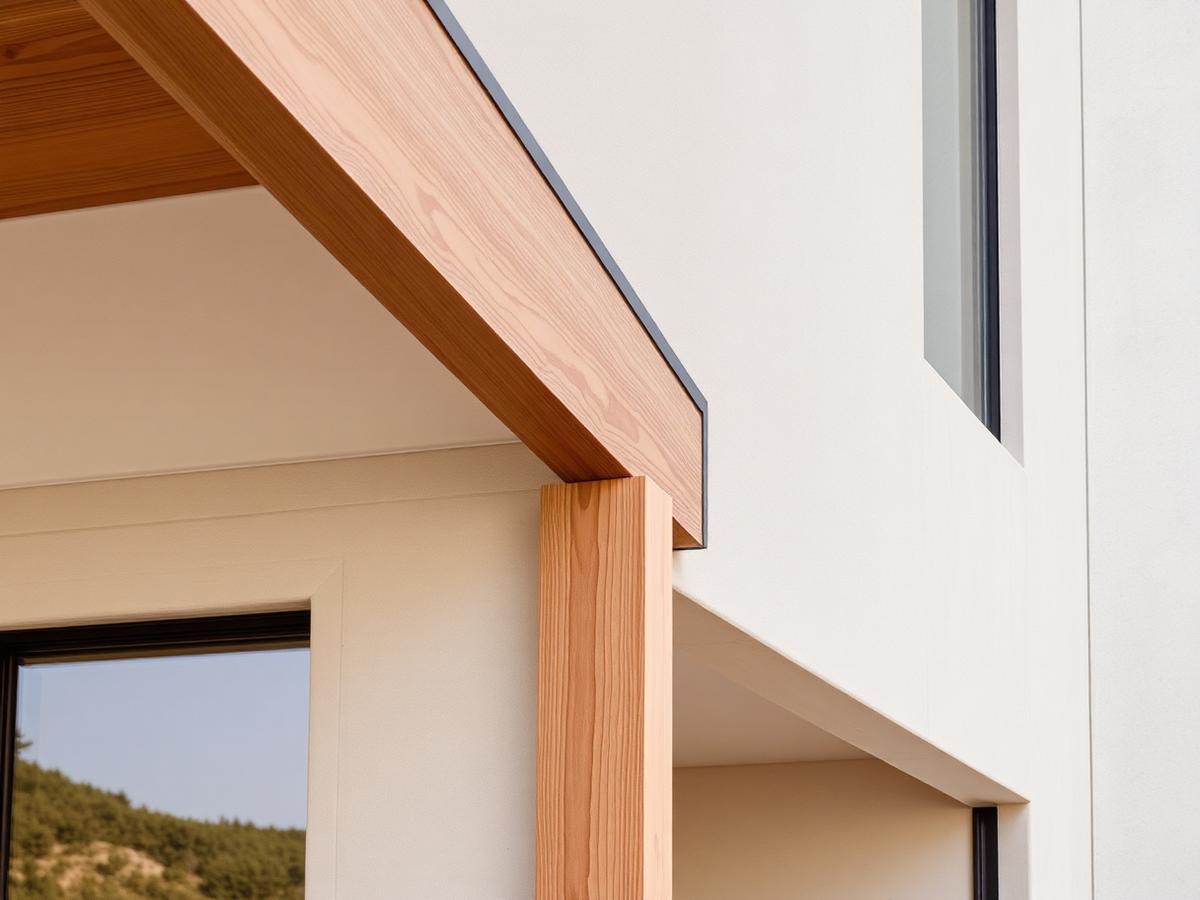 Détail de charpenterie extérieure sur mesure de Ropak Construction